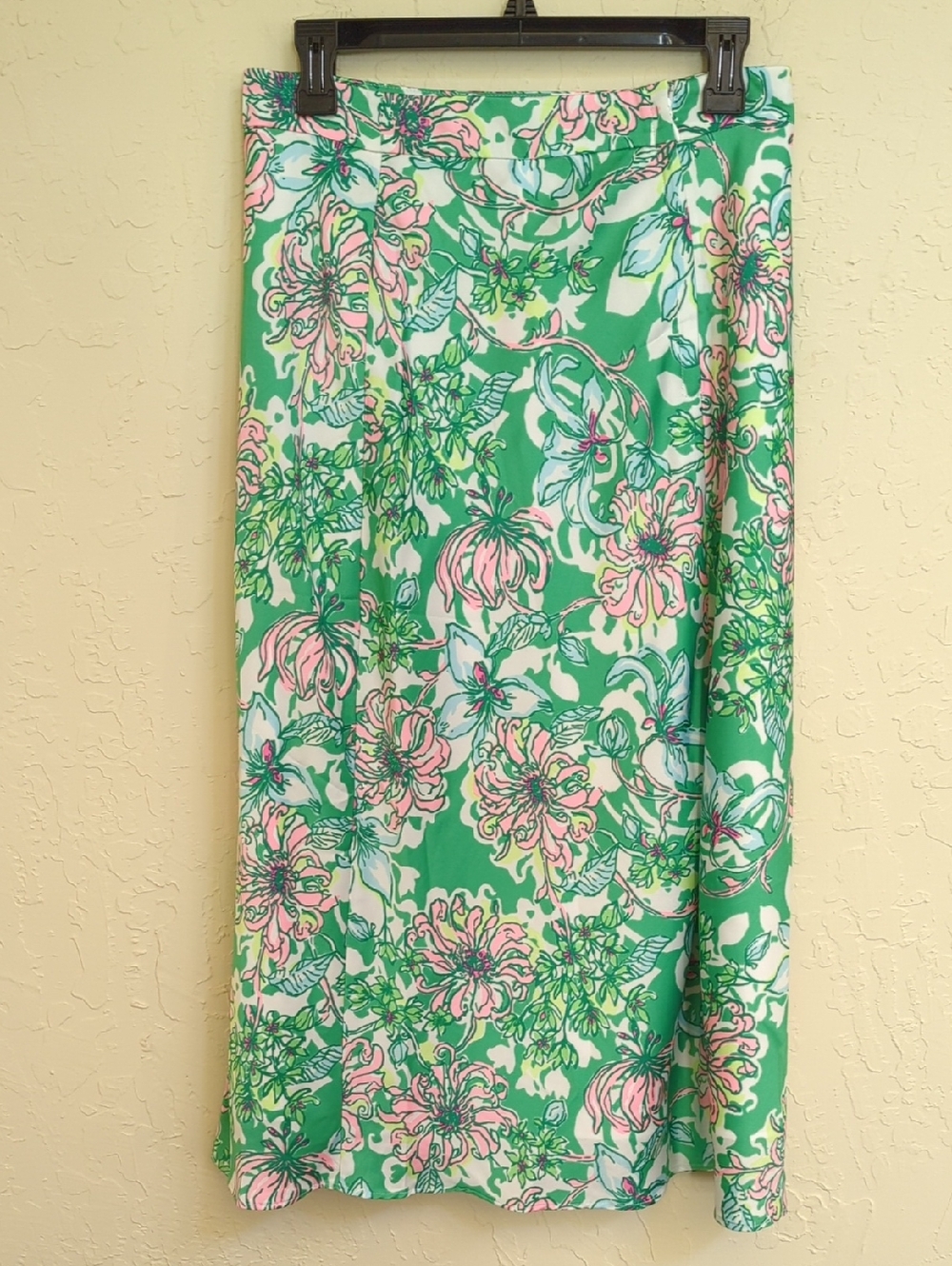 Lilly Pulitzer Rennox Green & Pink Floral Midi Skirt Size 6 - Picture 7 of 12